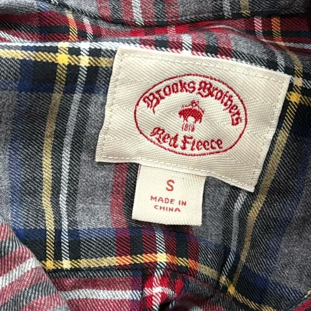 Brooks Brother Red Fleece flannel Cotton button up size‎ size L